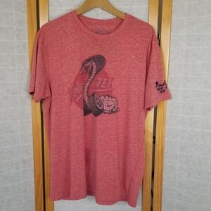 Lucky Brand Vintage Style Ford Mustang T-Shirt Red Size Large Distressed